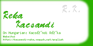 reka kacsandi business card